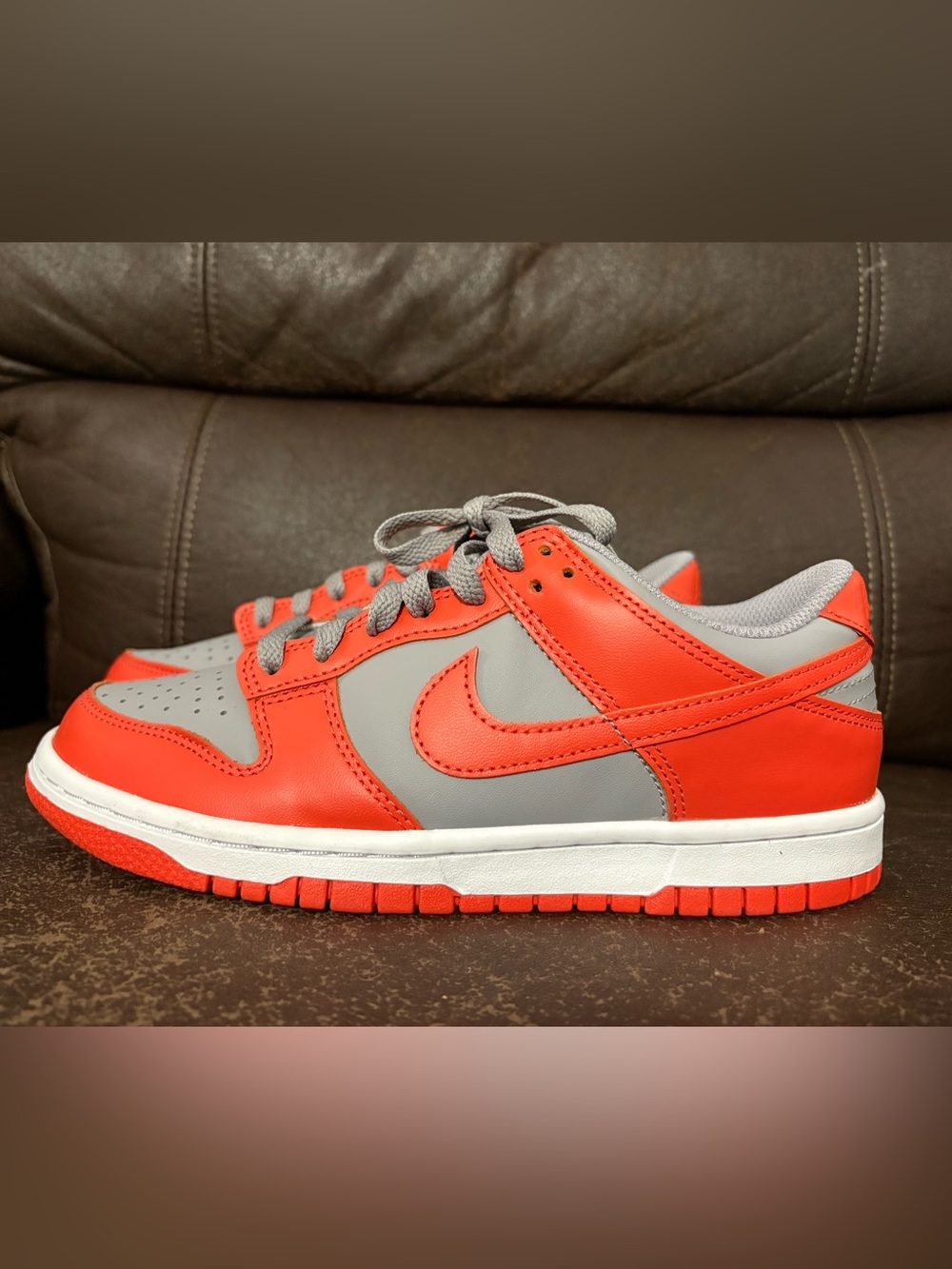 Nike Dunk Low Orange and Gray dunk low Leather Sneakers brand new no box lid